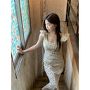 Women's Floral Chiffon Long Dress