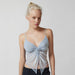 Sommerliches Mesh-Patchwork-Crop-Top