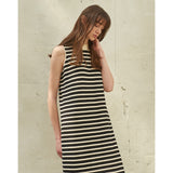 Vintage Striped Sleeveless Knit Dress