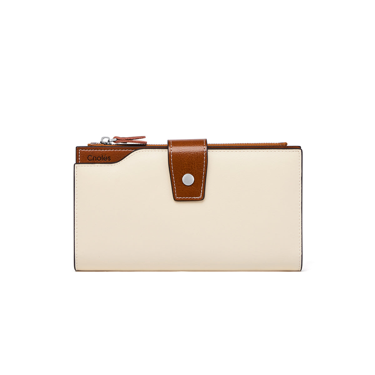 Cartera elegante de cuero larga para mujer