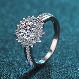 Sterling Silver Fashion Moissaint Diamond Ring - Dazpy