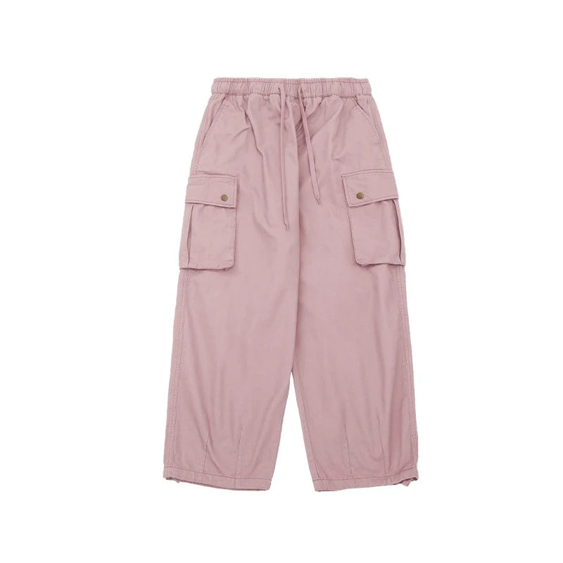 Pantalón cargo estilo safari unisex con bolsillos con solapa