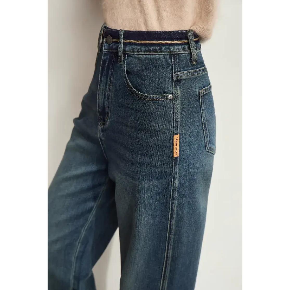 Pantalones vaqueros anchos estilo retro para mujer