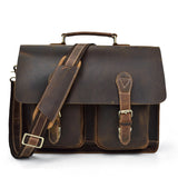 Men's Fashion Personality Leather Retro Portable Briefcase - Dazpy