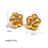 18k Gold Plated Stainless Steel Flower Shaped Stud Earrings