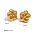 18k Gold Plated Stainless Steel Flower Shaped Stud Earrings