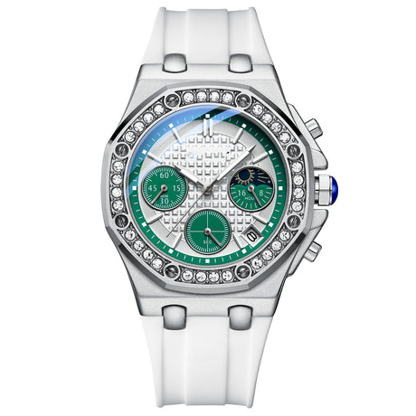 Multi-functional Women's Watch Moon Timing Three-Eye Diamond - Dazpy