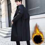 Men's Mid-length Thick Korean Style Trendy Woolen Coat Trench Coat