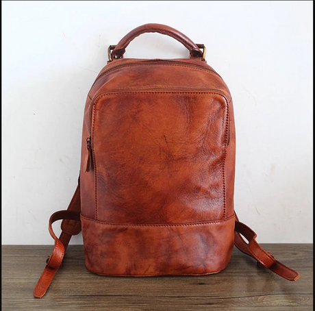 Vintage Rubbed Color Handmade Top Layer Leather Travel Bag - Dazpy