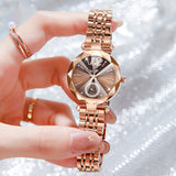 Women's Fashionable Multi-pronged Gradient Glass With Diamond Face Watch - Dazpy