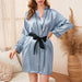 Sommer dünne einfache Mode lange Ice Silk Robe