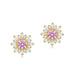 Women's Fashion Full Diamond Sun Flower Earrings - Dazpy