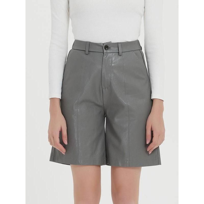 Elegante knielange PU-Leder-Shorts für Damen