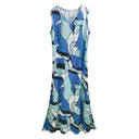 Women's Printed Sleeveless Long Pocket Dress