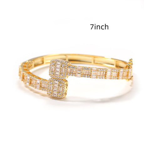 HT Cubic Zirconia Men's Bracelet Gold Plated Fashion Personality - Dazpy