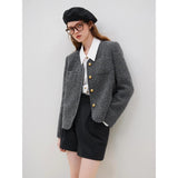 Elegant Winter Wool Tweed Jacket for Women