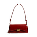 Elegante bolso de hombro vintage de piel auténtica