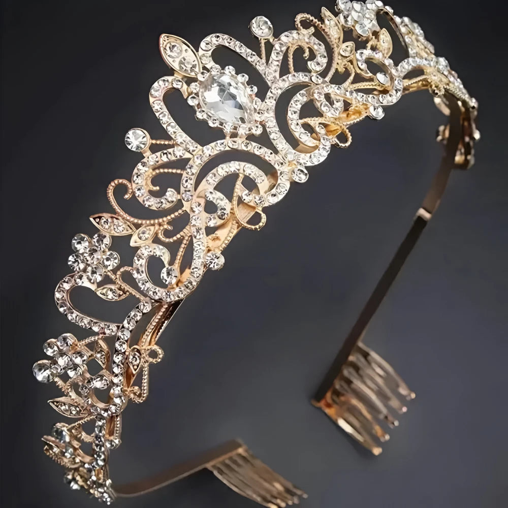 Handgefertigtes Diadem mit Strassperlen für Hochzeiten, Geburtstage und Partys