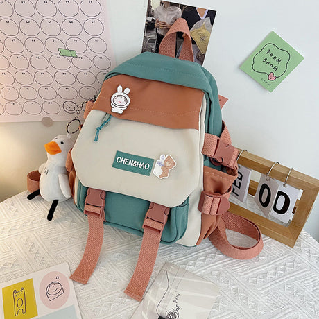 Backpack Korean Style Student Multi-pocket Fashion Backpack Junior High School Student College Schoolbag - Dazpy