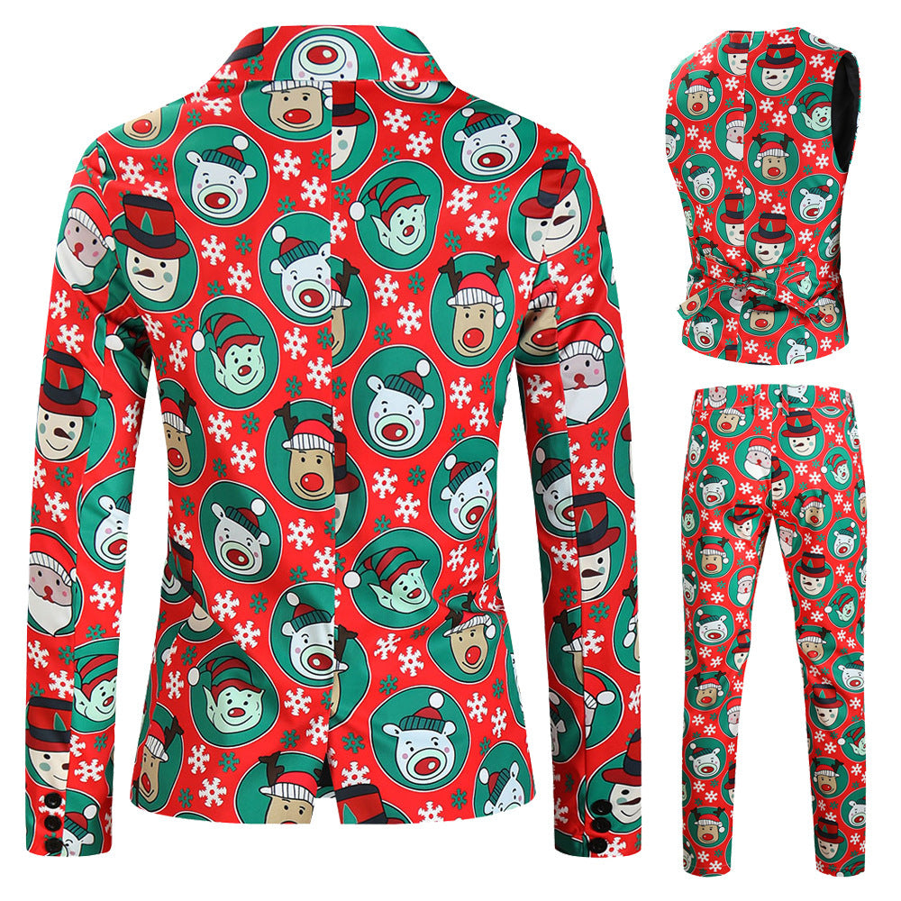 Christmas New Suit Three-piece Men's Casual