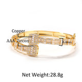 HT Cubic Zirconia Men's Bracelet Gold Plated Fashion Personality - Dazpy