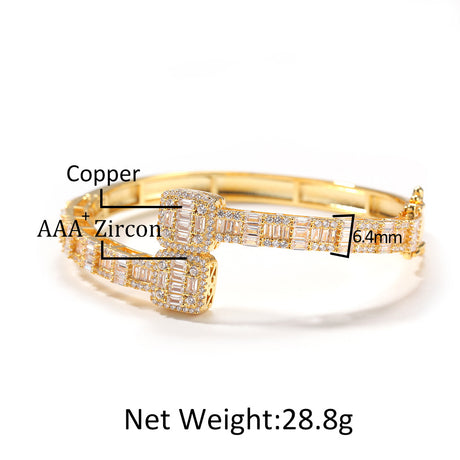 HT Cubic Zirconia Men's Bracelet Gold Plated Fashion Personality - Dazpy