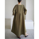 Women's Summer Cotton Linen Maxi Dress