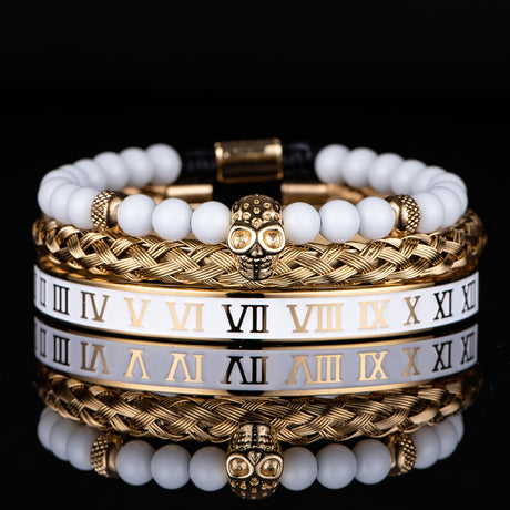 Crown With Roman Numerals Stainless Steel Bracelet - Dazpy