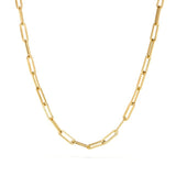 Hot Paperclip Link Chain Women Necklace Stainless Steel Gold - Dazpy