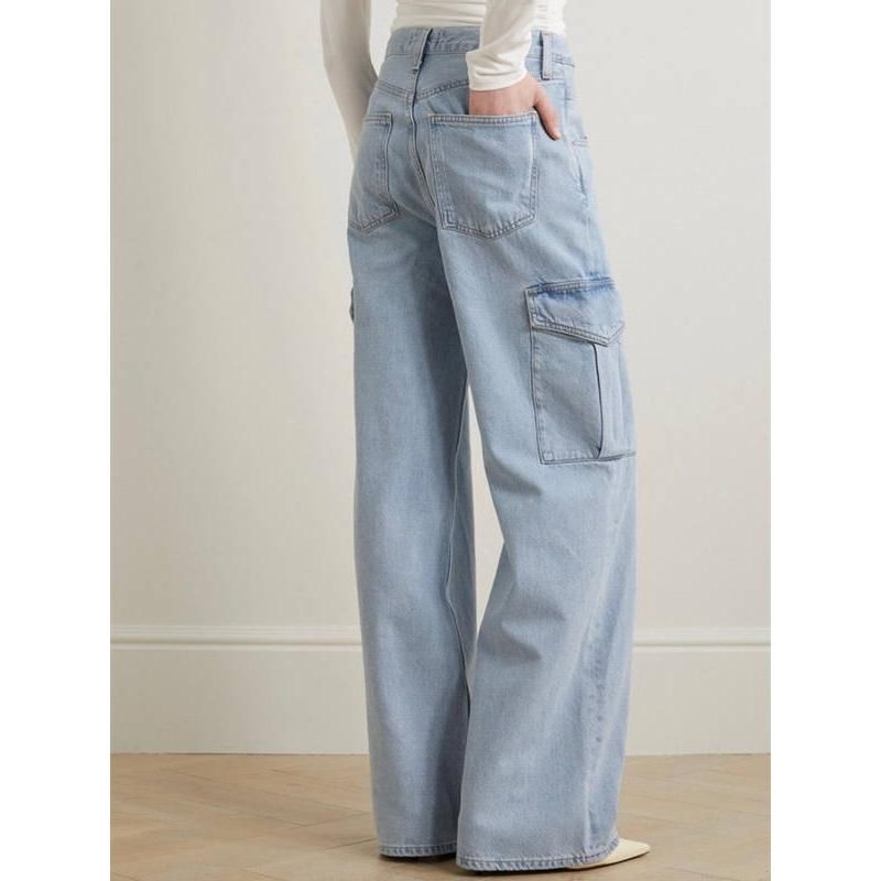 Gerade Jeans im Safari-Stil mit hoher Taille für Damen