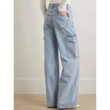 Women's High-Waist Safari Style Straight Jeans