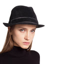 Sombrero Fedora de mezclilla de ala ancha