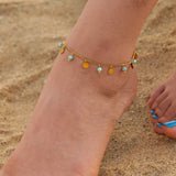 Stainless Steel Natural Stone Tassel Anklet