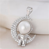 Men's And Women's Fashion Sterling Silver Pearl Pendant Necklace - Dazpy