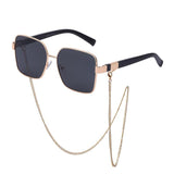 Gafas de sol cuadradas extragrandes con cadena