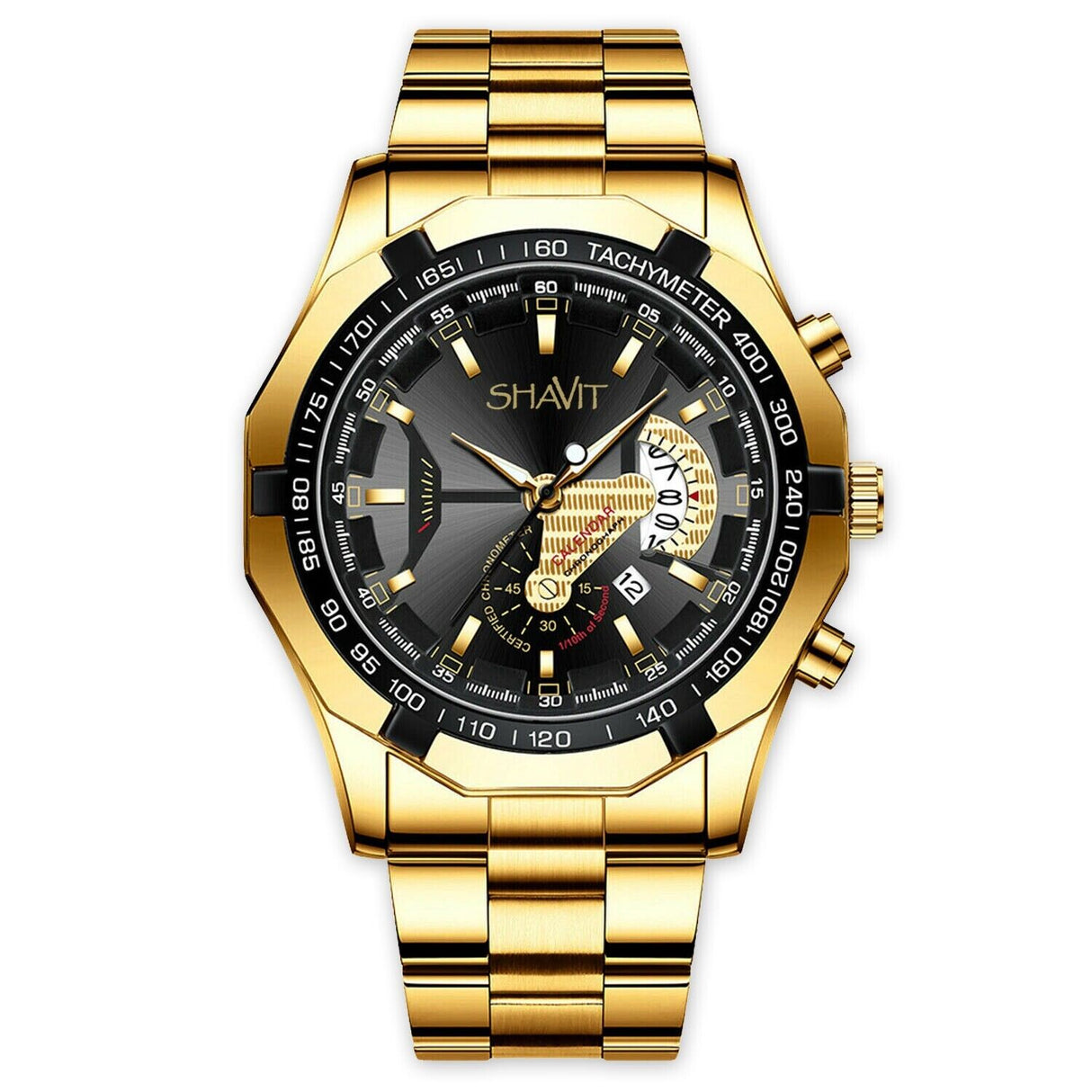 Gold Men's Watch Classic Stainless Steel Quartz Luxury Gift Wristwatch For MEN - Dazpy