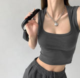 Geripptes Crop-Top