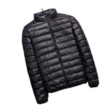 Men's Stand Collar Hooded Short Ultra-thin Down Jacket