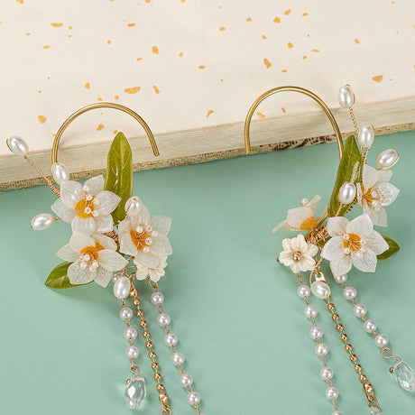 Women's Retro Tassel Narcissus Antique Style Earrings - Dazpy