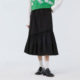 Elegant Mid-Calf Black Skirt for Women