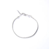 Simple Vintage Ins Folded Square Scaled Snake Bone Chain S925 Silver Plated 18k Gold Bracelet Female - Dazpy