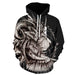 Skull 3D Digital Printing Hooded Long-sleeved Sweater