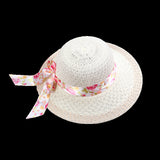 Elegante sombrero para el sol con cinta floral