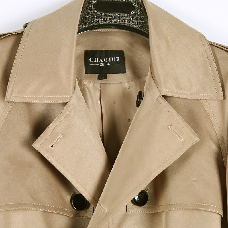 Men's Trench English Double-breasted Coat