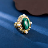 Oval Malachite Ring For Women - Dazpy