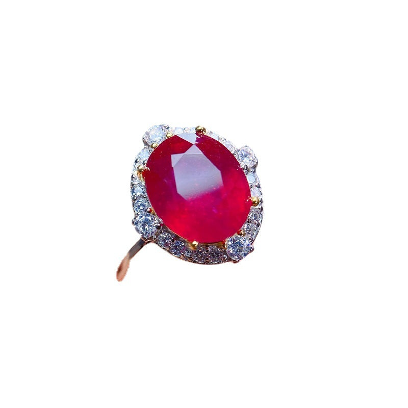 925 Silver Women's Newly Burnt Ruby Women's Ring - Dazpy