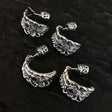 Silver Phoenix Feather Wing Earrings - Dazpy