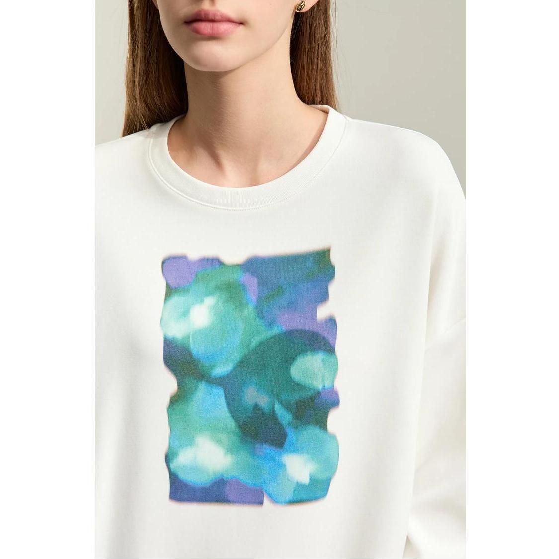 Sudadera holgada con estampado abstracto para mujer