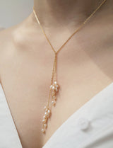 Elegant Natural Pearl Sweater Chain Necklace - Dazpy