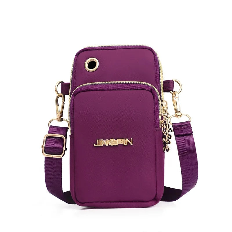 Modische Damen-Crossbody-Telefontasche mit Multifunktionstaschen und Kopfhörerstecker